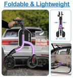 HOMLAND 3 Wheel Tri Walker Rollator with Bag - Foldable Lightweight 4.6kg Walking Aid for Seniors - Damaged Box