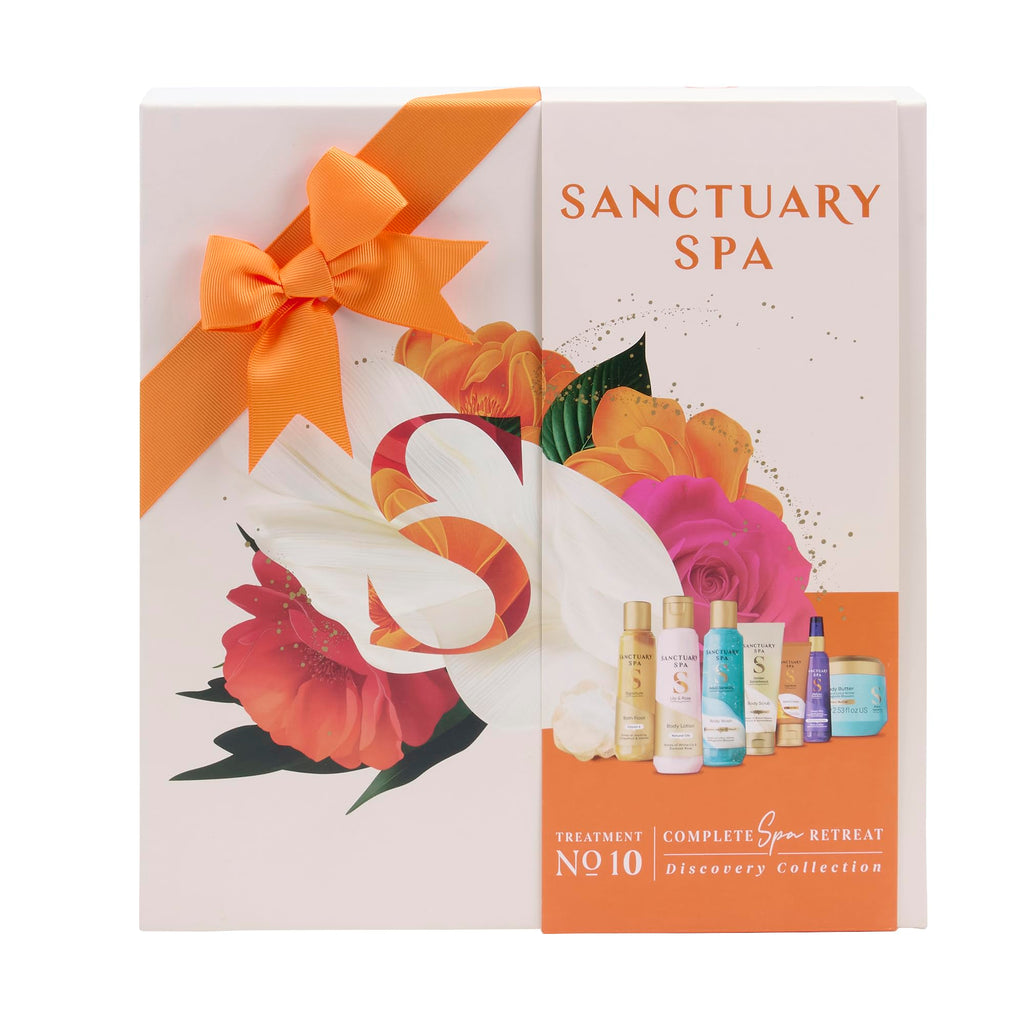 Sanctuary Spa Discovery Complete Spa Retreat Gift Set for Women - Vegan Body Wash, Bath Float, Body Butter, Scrub, Hand Cream & Sleep Mist - Damaged Box