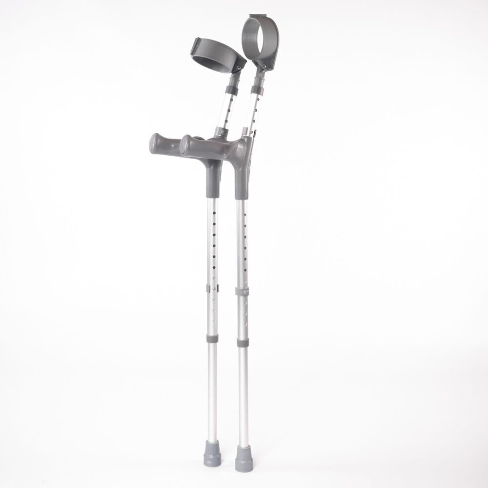 NRS Double Adjustable Crutches with Comfy Handle - Regular Height Walking Aid - Pair - Like New
