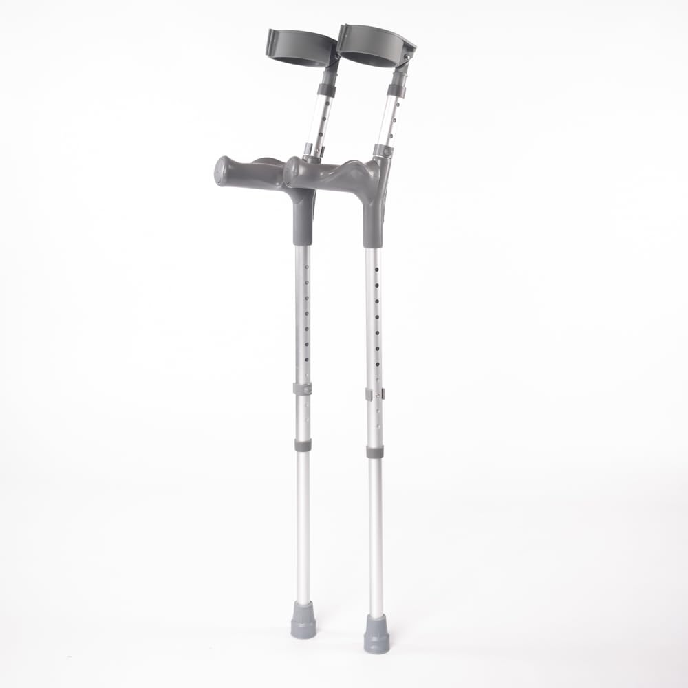 NRS Double Adjustable Crutches with Comfy Handle - Regular Height Walking Aid - Pair - Like New