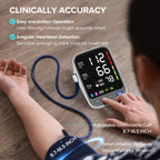 WAJ Blood Pressure Monitor Home BP Machine - 6.4" LED Display, 22-42cm Cuff, 2x120 Memory, Heart Rate & Hypertension Indicator - White - New
