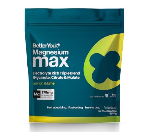 BetterYou Magnesium Glycinate 3-in-1 Complex Powder - Lemon & Lime Flavour - 30 Servings - New - BBE 04/2028