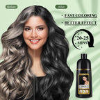 Black Hair Dye Shampoo 3-in-1 Permanent Hair Colour for Men & Women 400ml - Herbal Grey Hair Coverage - New - BBE 04/2029