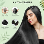 Black Hair Dye Shampoo 3-in-1 Permanent Hair Colour for Men & Women 400ml - Herbal Grey Hair Coverage - New - BBE 04/2029