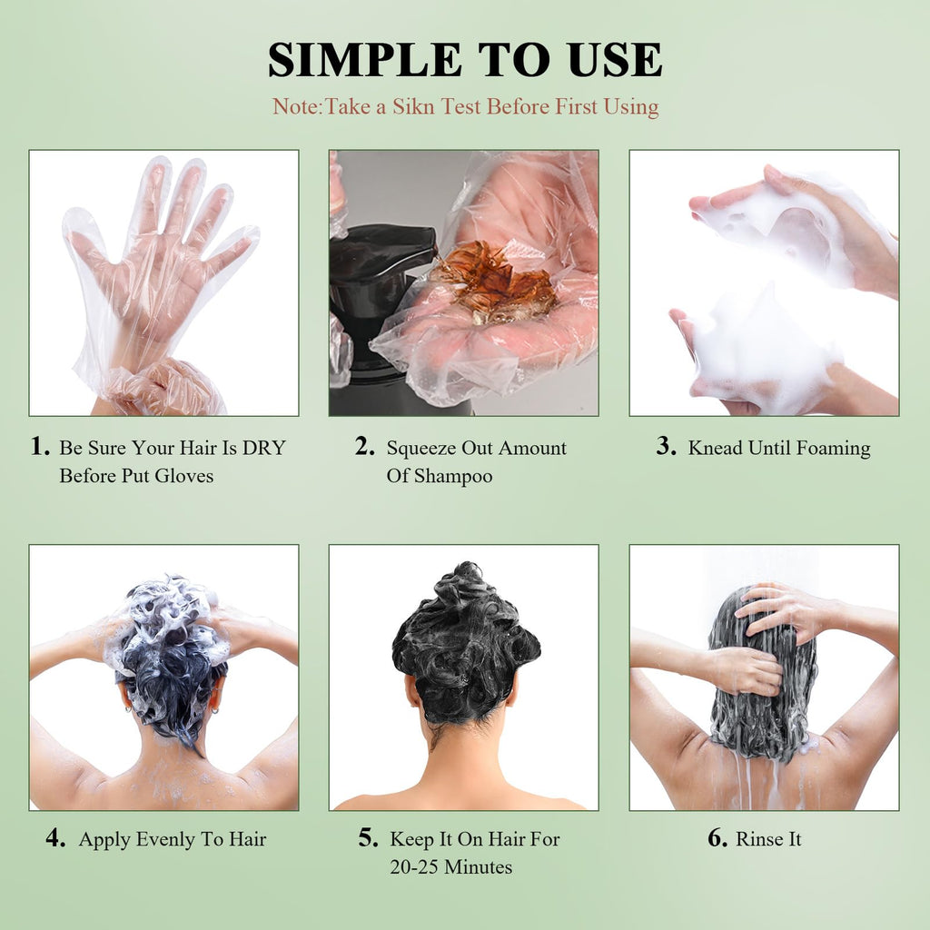 Black Hair Dye Shampoo 3-in-1 Permanent Hair Colour for Men & Women 400ml - Herbal Grey Hair Coverage - New - BBE 04/2029