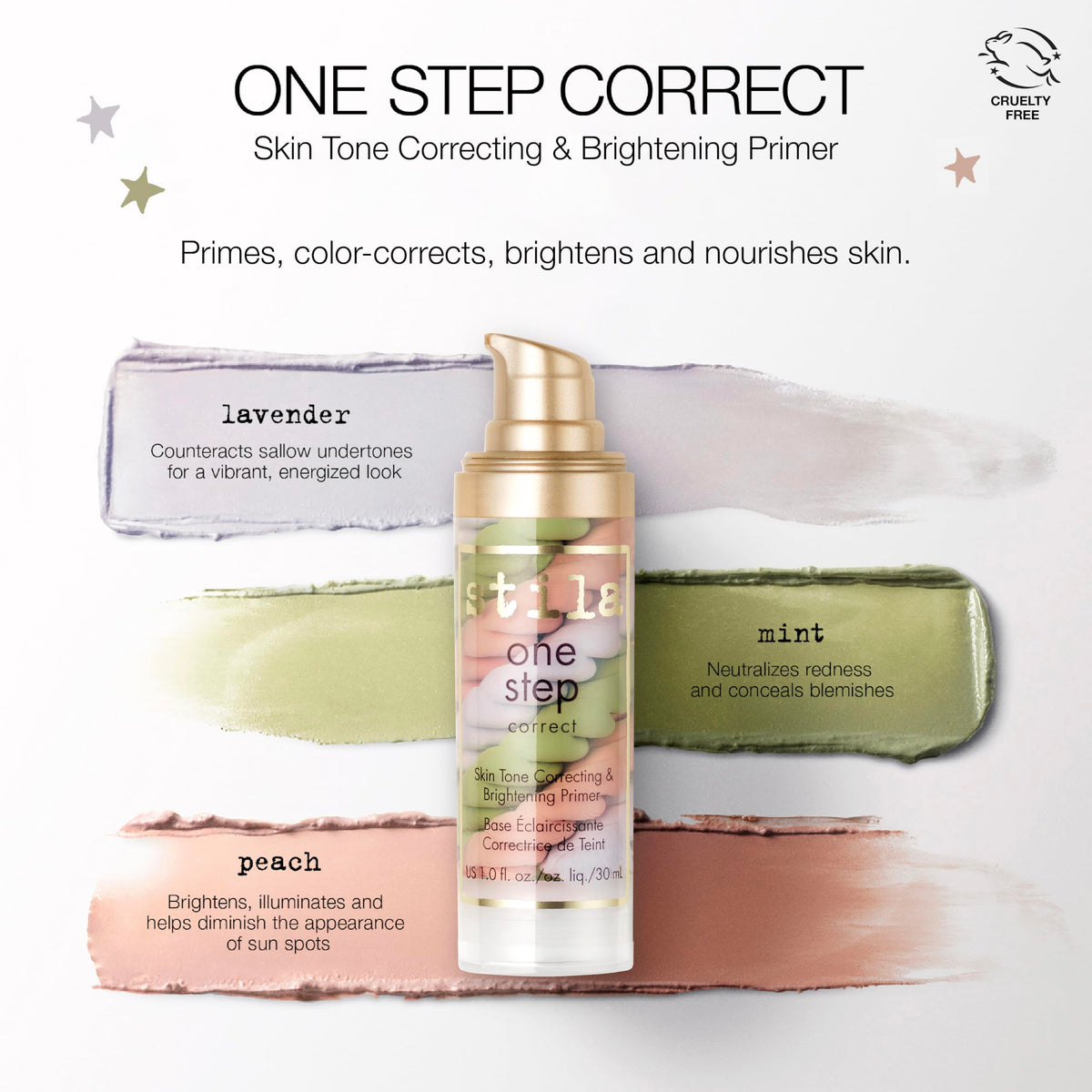 Stila One Step Correct Skin Tone Colour Corrector - Brightening Makeup Primer Serum - 30ml - Damaged Box