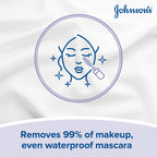 Johnson's Make-Up Be Gone Pampering Facial Cleansing Wipes - Relaxing Moonflower Aroma, Alcohol Free - Pack of 6 - New - BBE 11/2028