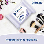 Johnson's Make-Up Be Gone Pampering Facial Cleansing Wipes - Relaxing Moonflower Aroma, Alcohol Free - Pack of 6 - New - BBE 11/2028