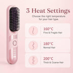 Cordless Hair Straightener Brush - Rechargeable Heated Straightening Comb - Portable Hair Styler for Travel - Damaged Box