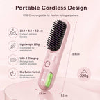 Cordless Hair Straightener Brush - Rechargeable Heated Straightening Comb - Portable Hair Styler for Travel - Damaged Box