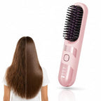 Cordless Hair Straightener Brush - Rechargeable Heated Straightening Comb - Portable Hair Styler for Travel - Damaged Box