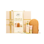 BPerfect x Mrs Glam Create & Captivate Tan Edit 4 Piece Gift Set - Dark+ Tanning Mousse, Bronze Boost Gel Drops, Brush & Velvet Mitt - Damaged Box