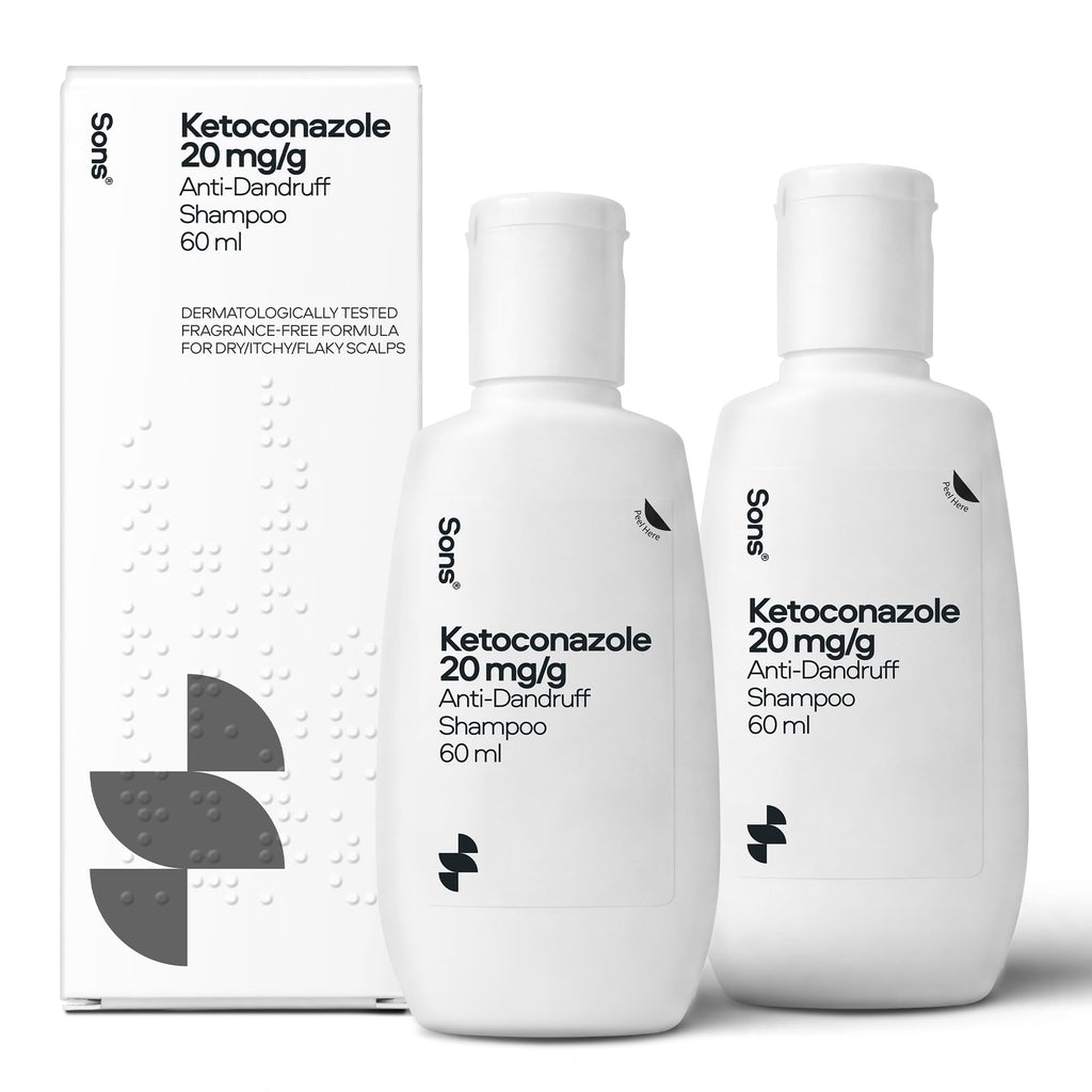 Sons Ketoconazole 2% Anti-Dandruff Shampoo - Medicated Scalp Treatment - 2 Pack - Damaged Box