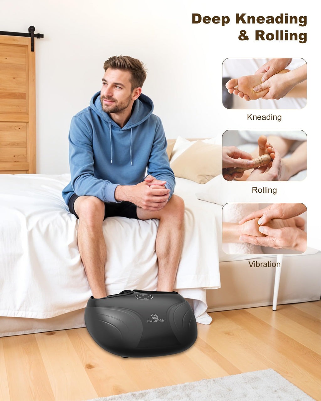 Comfier Shiatsu Foot Massager Machine with Heat - Kneading, Rolling and Compression for Plantar Fasciitis - Like New