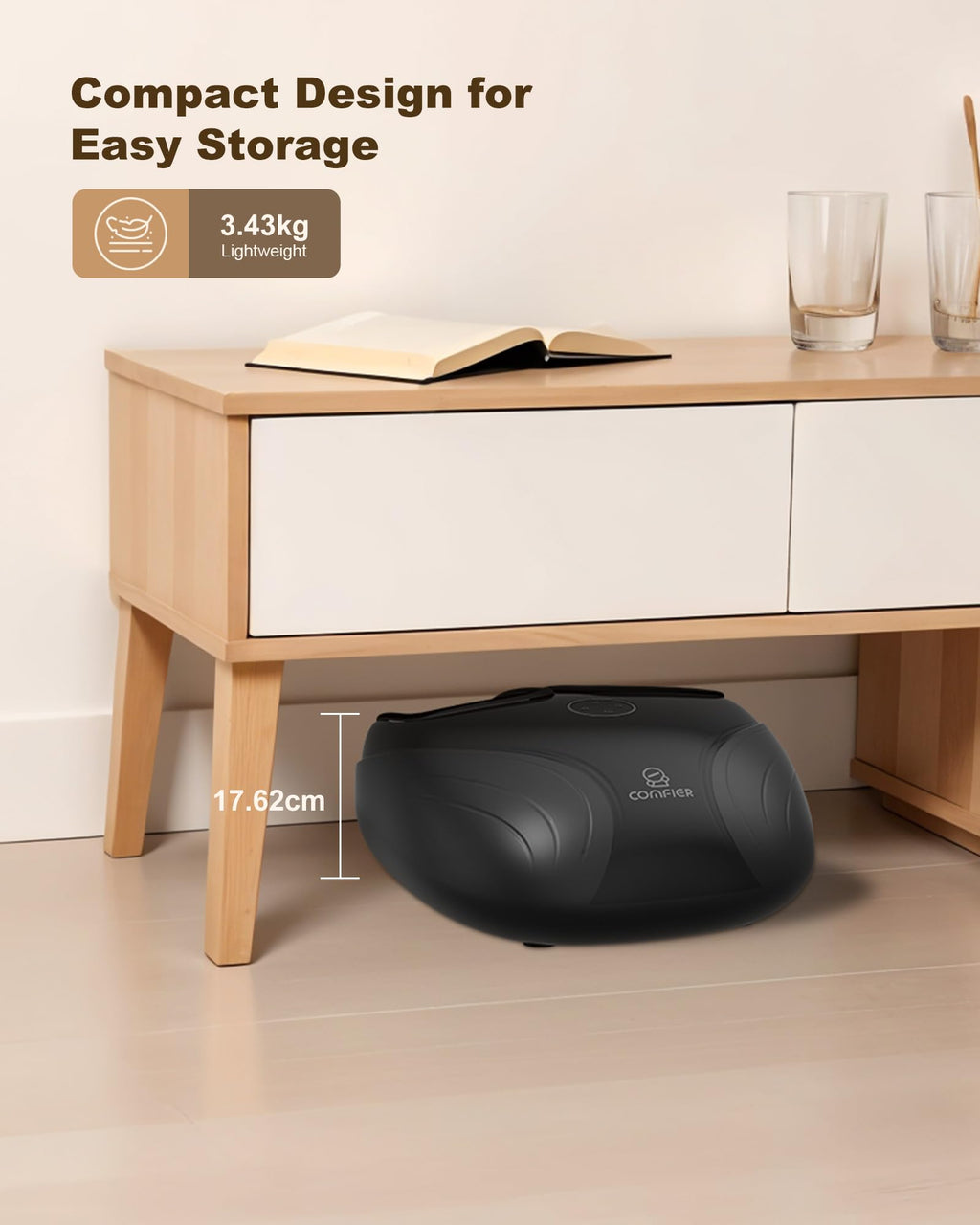 Comfier Shiatsu Foot Massager Machine with Heat - Kneading, Rolling and Compression for Plantar Fasciitis - Like New