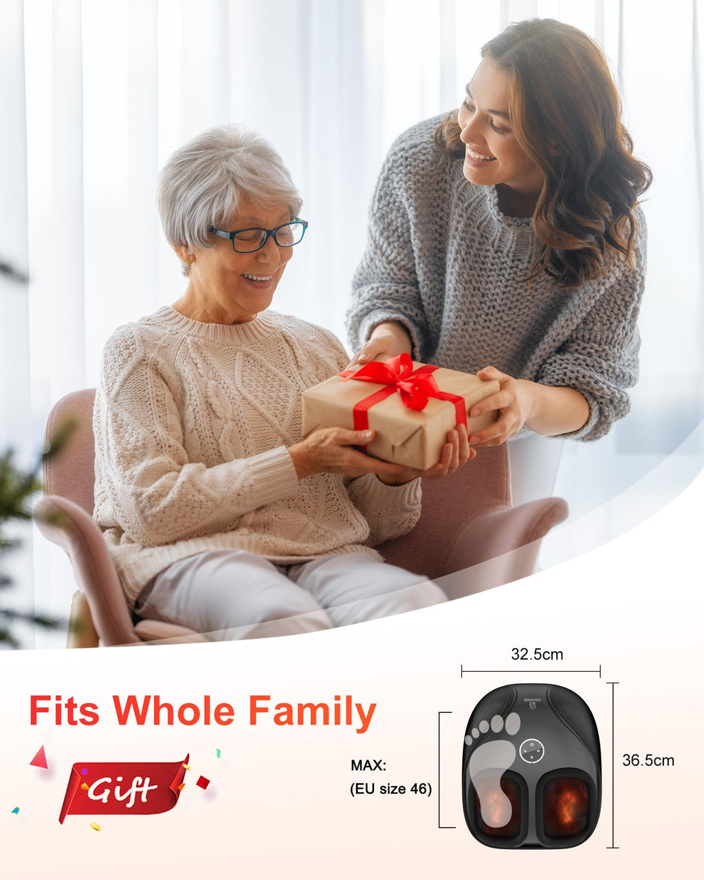 Comfier Shiatsu Foot Massager Machine with Heat - Kneading, Rolling and Compression for Plantar Fasciitis - Like New