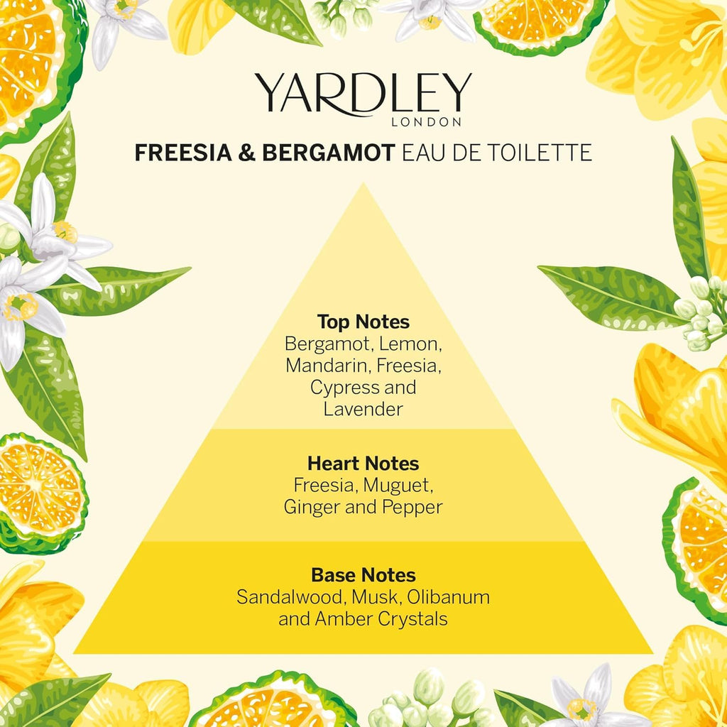 Yardley London Freesia and Bergamot Eau de Toilette 125ml - EDT Fragrance Perfume Spray - Damaged Box