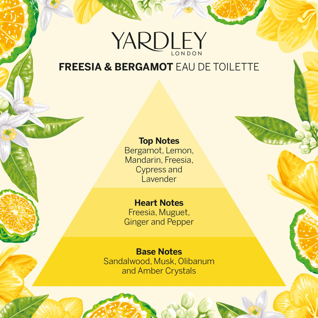 Yardley London Freesia and Bergamot Eau de Toilette 125ml - EDT Fragrance Perfume Spray - Damaged Box