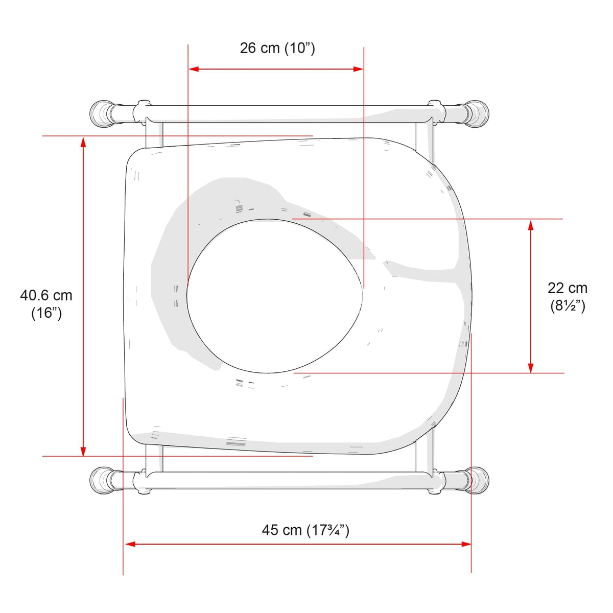 NRS Mowbray Lite Toilet Seat and Frame M66625 - Standard Width Pre Assembled Mobility Aid - Damaged Box