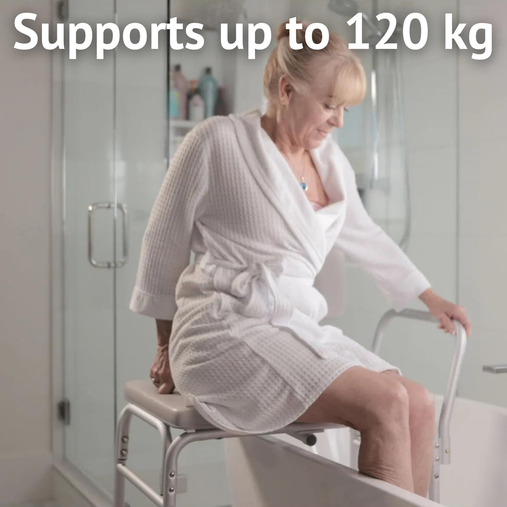 Homecraft Padded Bath Transfer Bench - Bath Chair Bathroom Mobility Aid with Suction Cup Feet - Like New