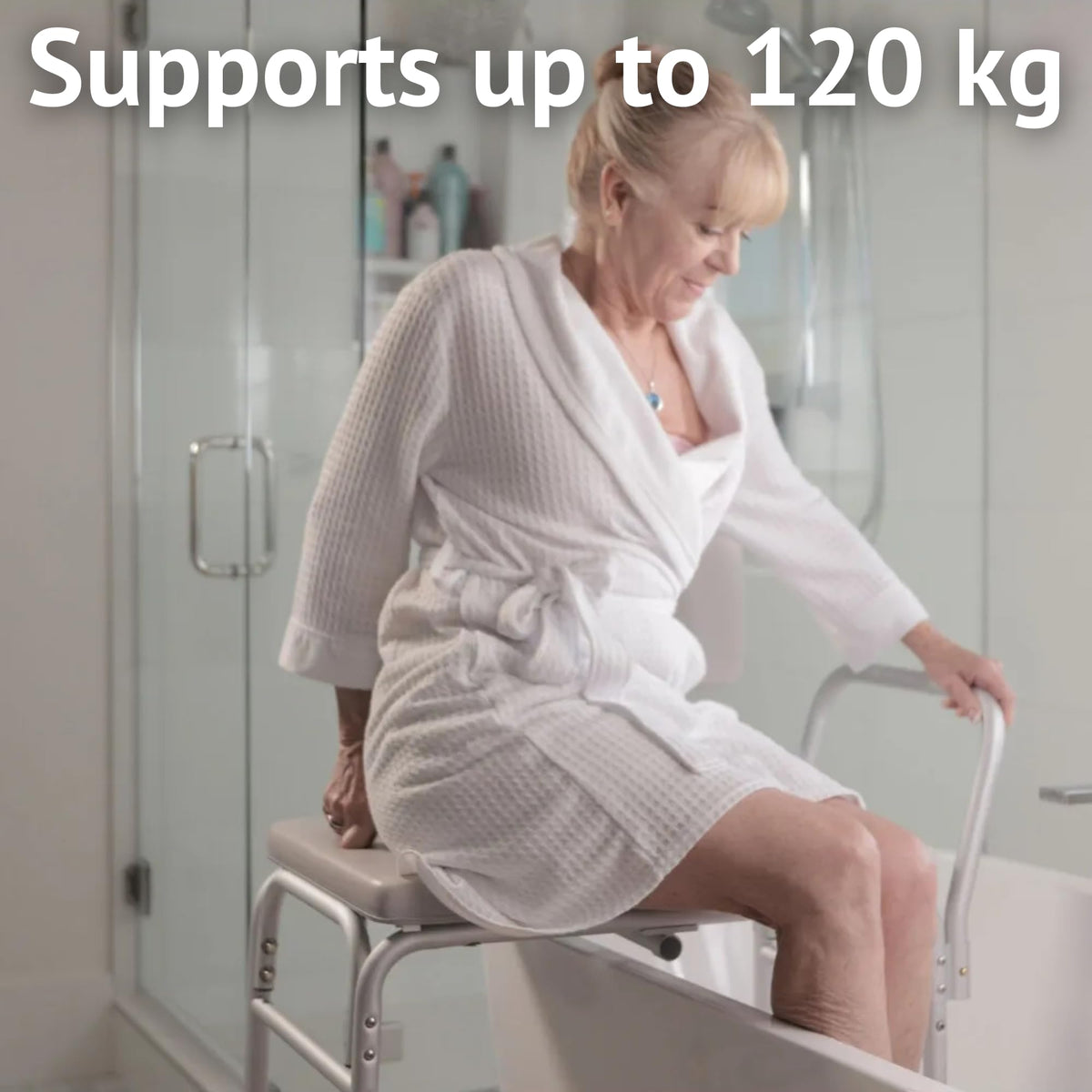 Homecraft Padded Bath Transfer Bench - Bath Chair Bathroom Mobility Aid with Suction Cup Feet - Like New