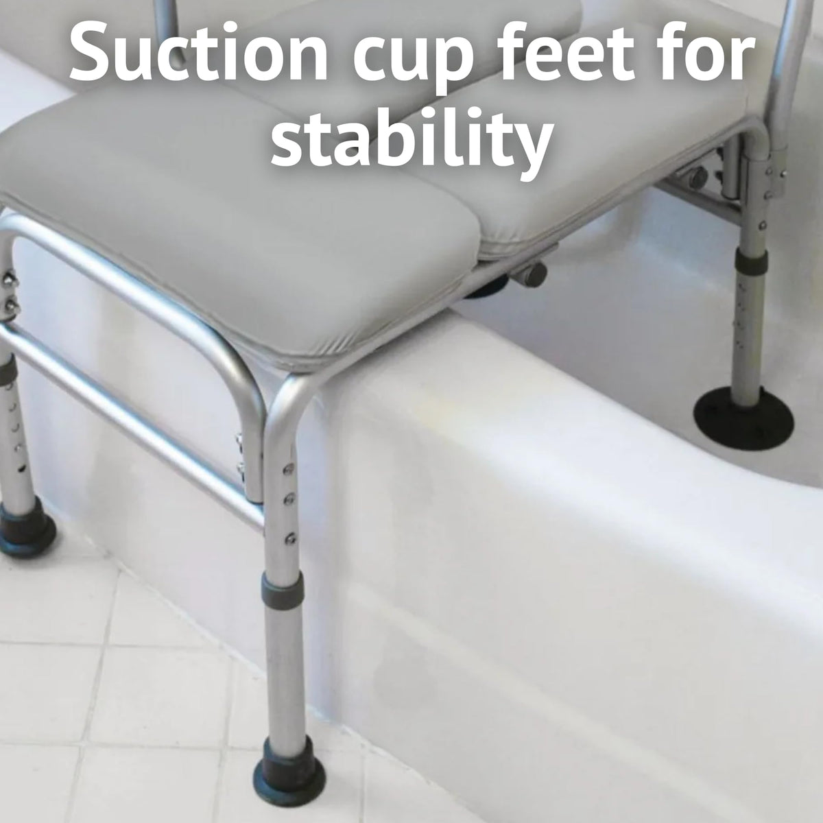 Homecraft Padded Bath Transfer Bench - Bath Chair Bathroom Mobility Aid with Suction Cup Feet - Like New