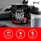 Warrior Rage Pre-Workout Powder 392g - Savage Strawberry - High Strength Energy Supplement - New - BBE 06/2029