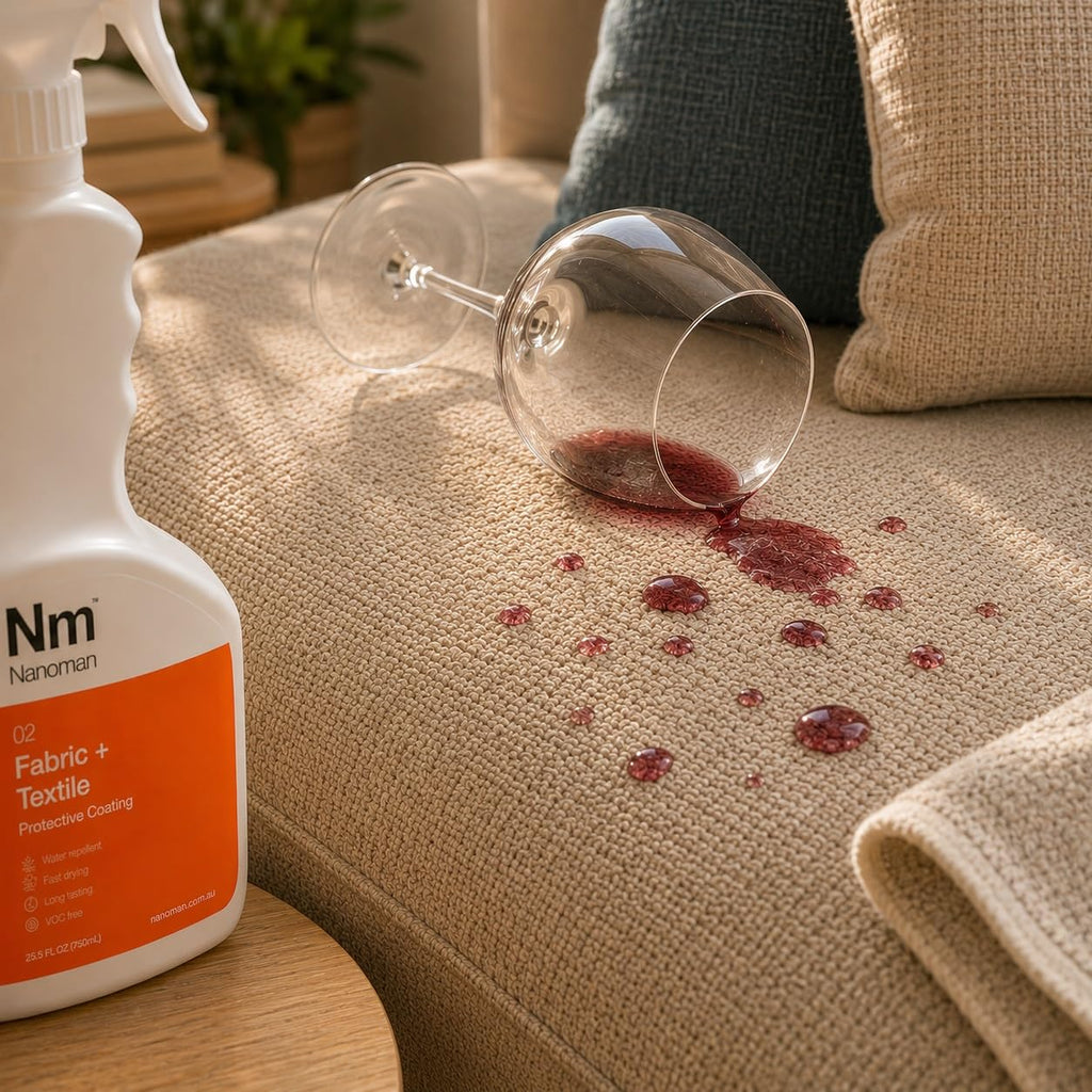 Nanoman Fabric and Shoe Waterproof Spray - Eco Friendly Water Repellent Stain Protector for Clothes, Sofas and Rugs - Damaged Box