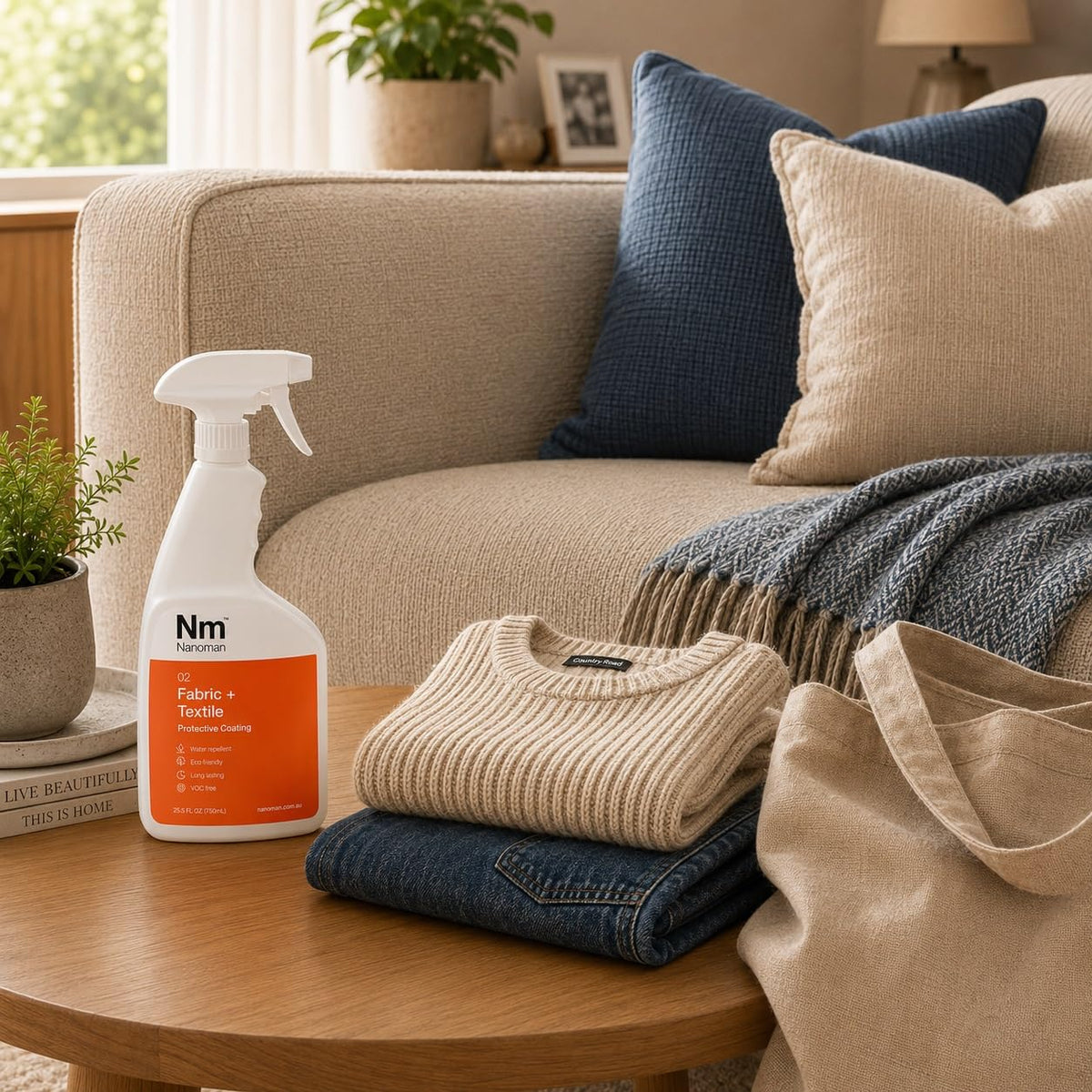 Nanoman Fabric and Shoe Waterproof Spray - Eco Friendly Water Repellent Stain Protector for Clothes, Sofas and Rugs - Damaged Box