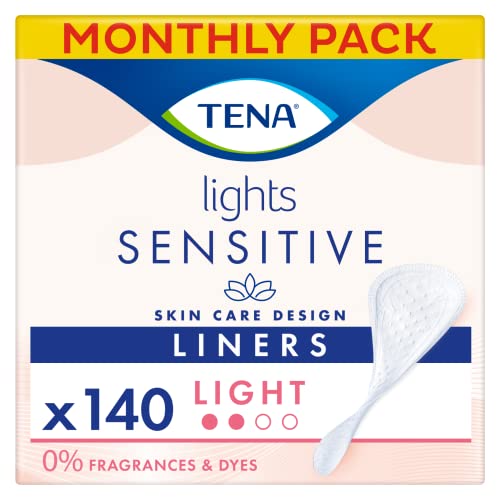 TENA Lights Light Incontinence Liners for Women Sensitive Skin Bladder Weakness Breathable Unscented - 140 Pack (5 x 28) - Damaged Box