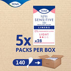 TENA Lights Light Incontinence Liners for Women Sensitive Skin Bladder Weakness Breathable Unscented - 140 Pack (5 x 28) - Damaged Box