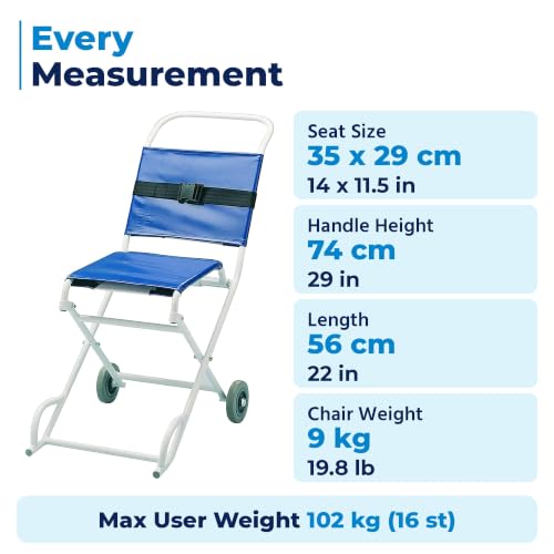 Days Folding Ambulance Chair - Evacuation Stair Chair for Person Transfer, Disabled and Elderly Mobility Aid - Like New
