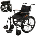 MobiQuip All Terrain Self-Propelled Wheelchair - Lightweight 12.5kg, 18 Inch Seat - Black - Damaged Box