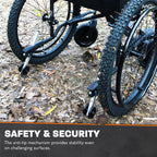 MobiQuip All Terrain Self-Propelled Wheelchair - Lightweight 12.5kg, 18 Inch Seat - Black - Damaged Box