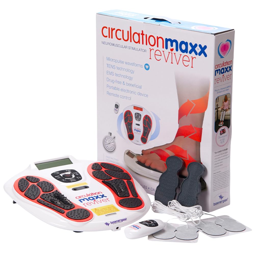 Circulation Reviver EMS Foot Massager - Blood Circulation Booster for Feet and Legs with TENS Pads and Remote - Very Good