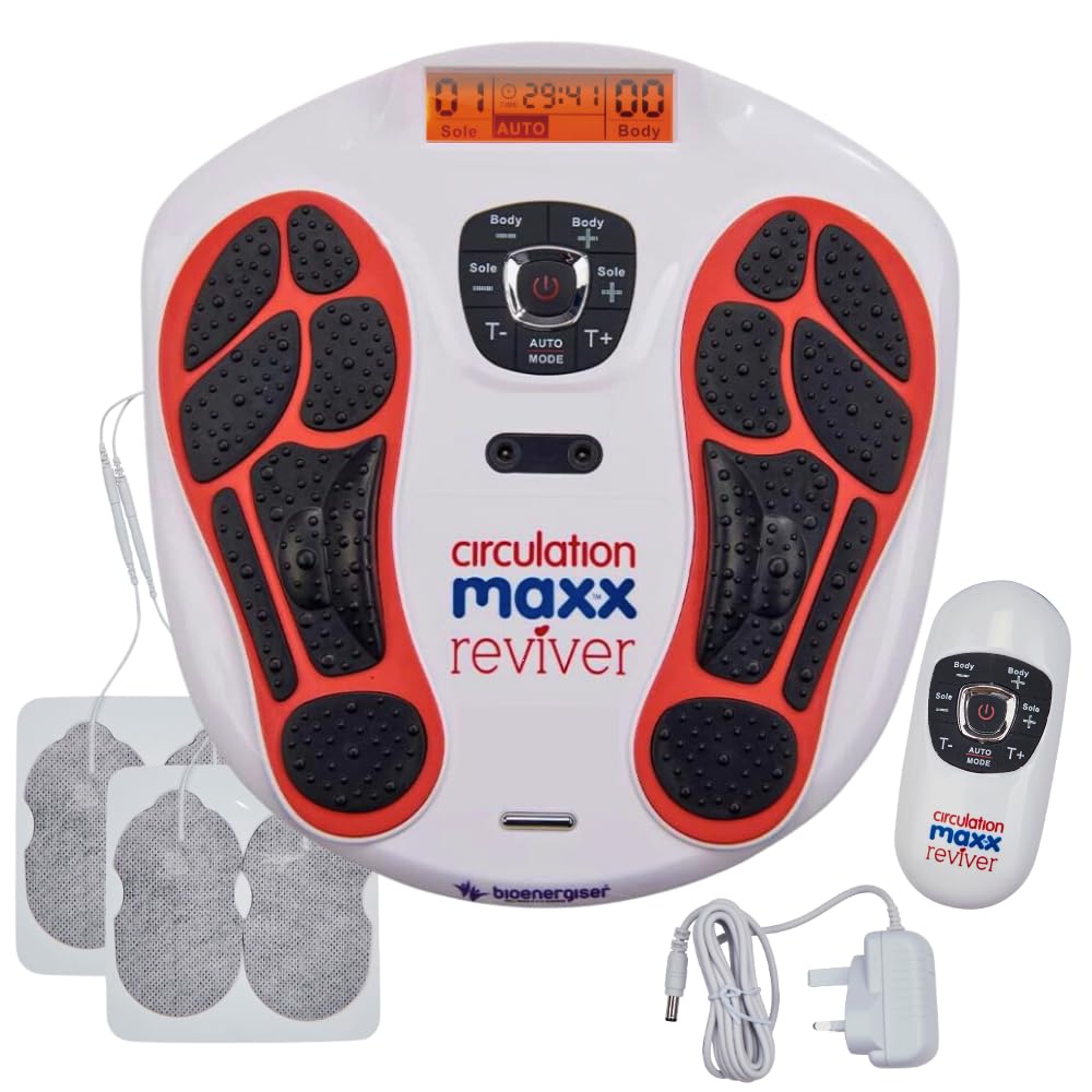 Circulation Reviver EMS Foot Massager - Blood Circulation Booster for Feet and Legs with TENS Pads and Remote - Very Good