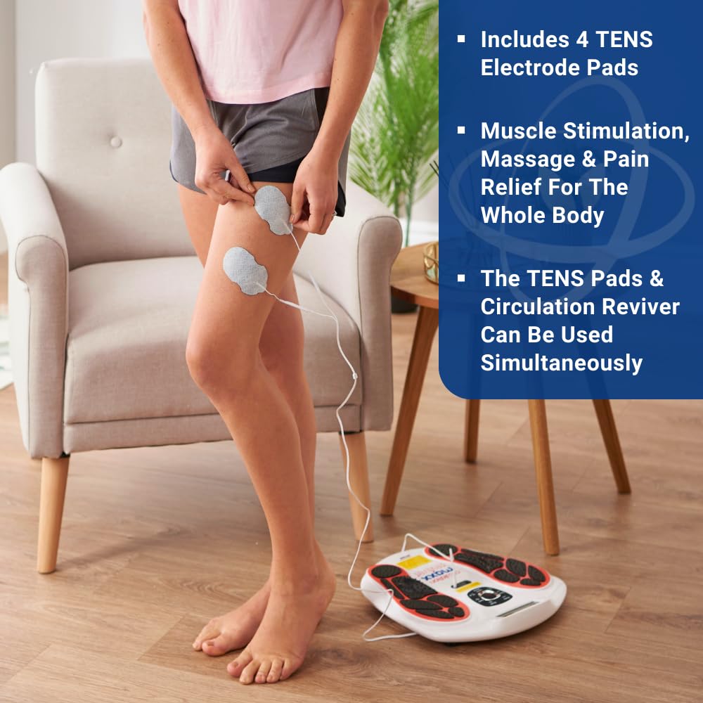 Circulation Reviver EMS Foot Massager - Blood Circulation Booster for Feet and Legs with TENS Pads and Remote - Very Good