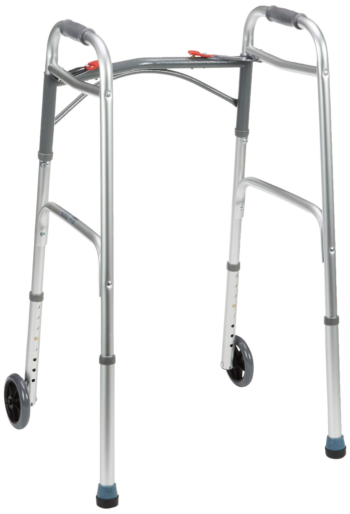 Drive DeVilbiss Folding Aluminium Walking Frame with Wheels - Lightweight Mobility Walker Aid - Very Good