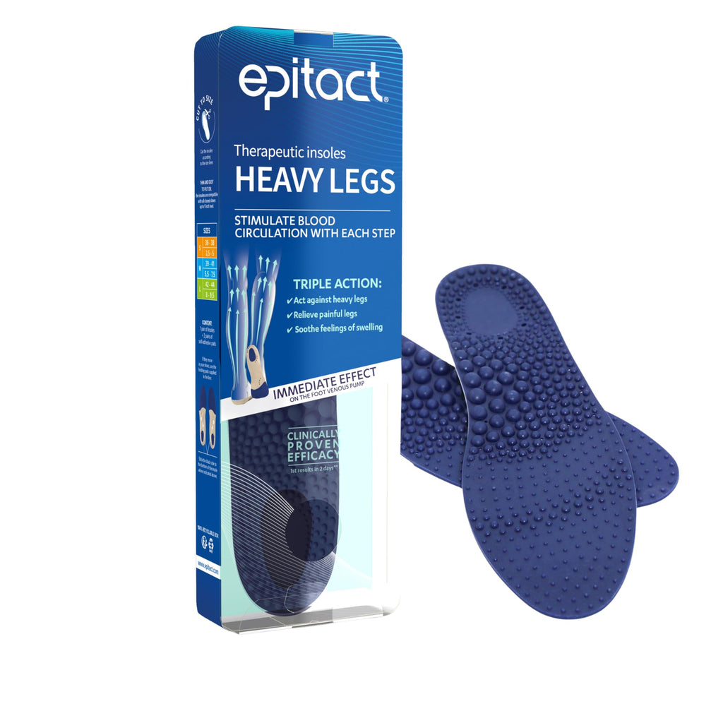 Epitact Heavy Legs Therapeutic Insoles - Circulation Support Massage Shoe Inserts - Size M UK 5.5-7 - Damaged Box