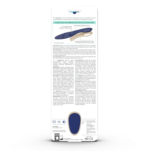Epitact Heavy Legs Therapeutic Insoles - Circulation Support Massage Shoe Inserts - Size M UK 5.5-7 - Damaged Box