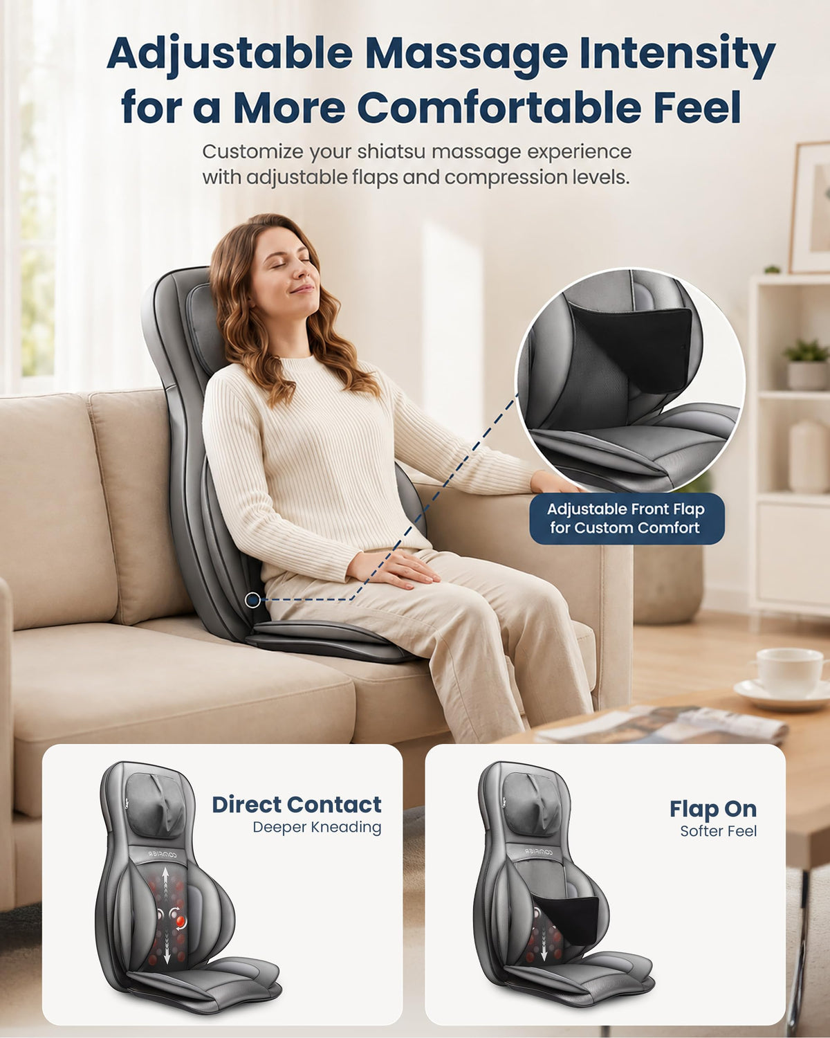 Comfier Neck and Back Massager with Heat - Heated Massage Chair Pad with Compression - Like New