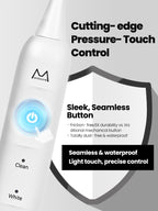 Marlincare Sonic Electric Toothbrush for Adults with Travel Case, 4 Brush Heads, 5 Cleaning Modes, USB-C Rechargeable - White - Damaged Box
