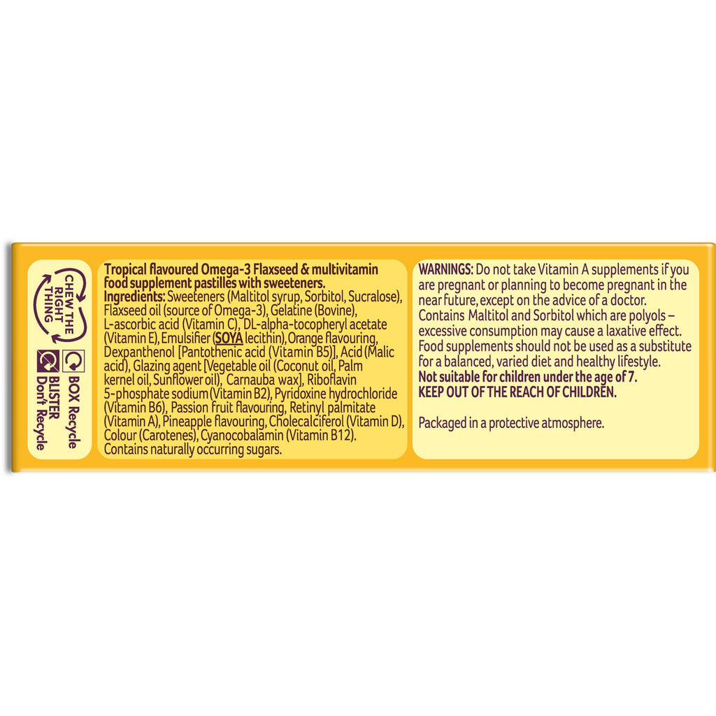 Bassetts Vitamins 7-11 Years Kids Omega 3 Multivitamins Tropical Flavour 30 Gummies - New - BBE 12/2026