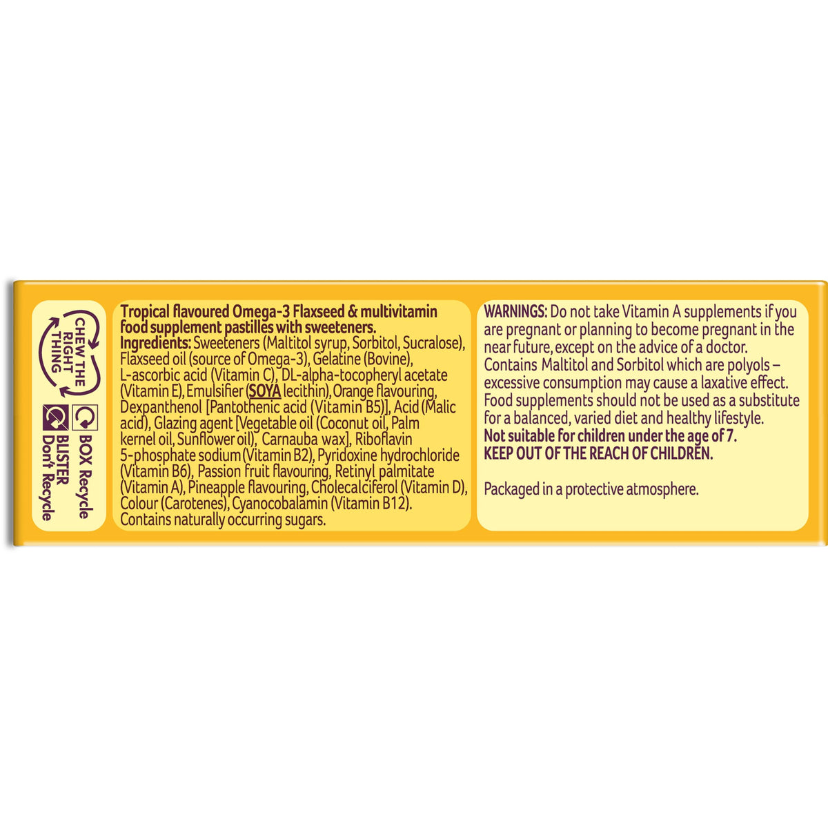 Bassetts Vitamins 7-11 Years Kids Omega 3 Multivitamins Tropical Flavour 30 Gummies - New - BBE 12/2026