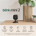 Blink Mini 2 Plug-In Smart Security Camera - HD Night View - New