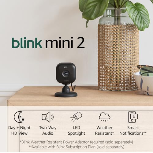 Blink Mini 2 Plug-In Smart Security Camera - HD Night View - New