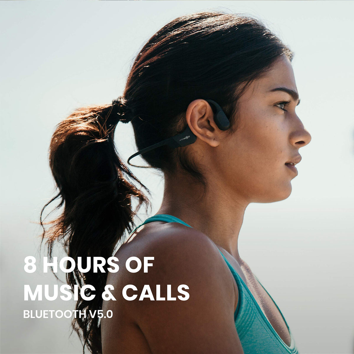 AfterShokz Aeropex Bone Conduction Headphones - Wireless Bluetooth Sports Earphones with Mic IP67 Waterproof - Cosmic Black - New
