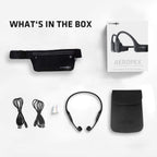 AfterShokz Aeropex Bone Conduction Headphones - Wireless Bluetooth Sports Earphones with Mic IP67 Waterproof - Cosmic Black - New