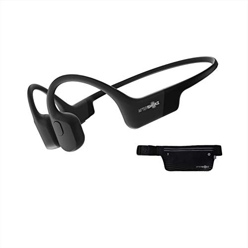 AfterShokz Aeropex Bone Conduction Headphones - Wireless Bluetooth Sports Earphones with Mic IP67 Waterproof - Cosmic Black - New