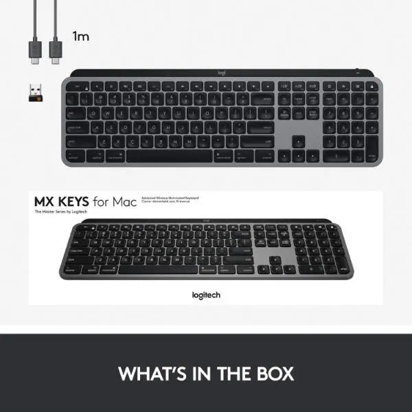 Logitech MX Keys For Mac Advanced Wirelss Illuminated QWERTY Keyboard Grey Logitech